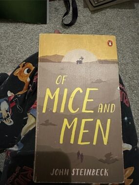 Original Penguin Yellow Brown 'Of Mice and Men' Paperback Book Cover
